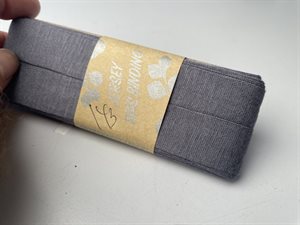 Jersey skråbånd - grå, 20 mm og 3 meter